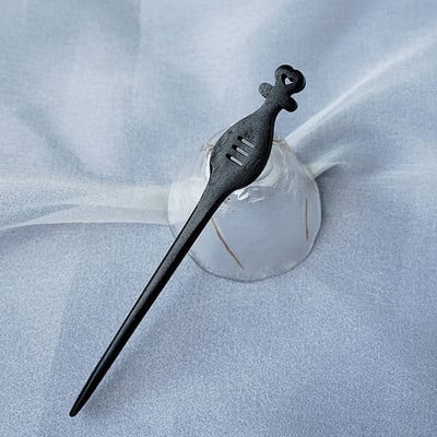 Hajrúd fekete fa hajtűvilla női kínai Hanfu hajkiegészítők Klasszikus szobor fejdísz pálcika hajékszerek