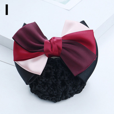 Új Snood hálós hajcsat Szatén Bowknot dekor hajhálóhuzat divat kontyhuzat női nővér hajcsat női fejpánt kiegészítők