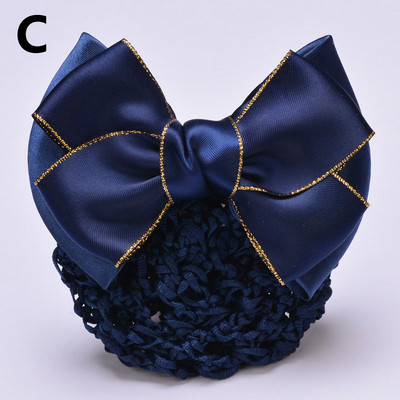 Új Snood hálós hajcsat Szatén Bowknot dekor hajhálóhuzat divat kontyhuzat női nővér hajcsat női fejpánt kiegészítők