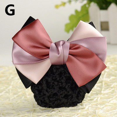Új Snood hálós hajcsat Szatén Bowknot dekor hajhálóhuzat divat kontyhuzat női nővér hajcsat női fejpánt kiegészítők