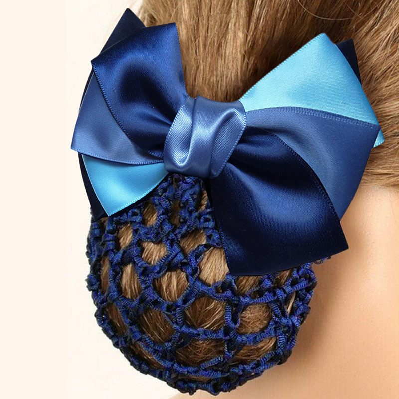 Új Snood hálós hajcsat Szatén Bowknot dekor hajhálóhuzat divat kontyhuzat női nővér hajcsat női fejpánt kiegészítők