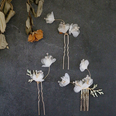 Bijuterii de mireasa Flori Floral Cabinete Coefca de perla Agrafe de par Ace Femei Fata Domnişoare de onoare Ac de păr Mireasa Accesorii de nuntă