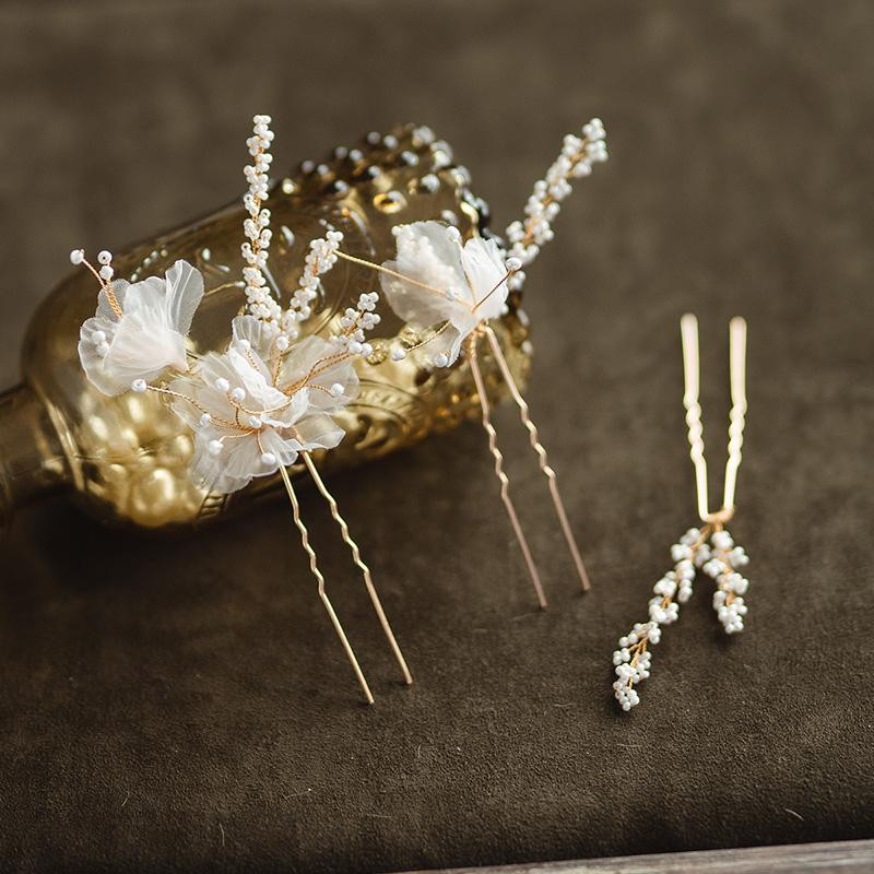 Bijuterii de mireasa Flori Floral Cabinete Coefca de perla Agrafe de par Ace Femei Fata Domnişoare de onoare Ac de păr Mireasa Accesorii de nuntă