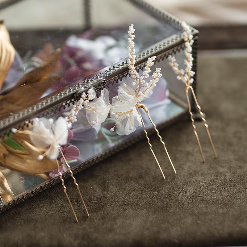 Bijuterii de mireasa Flori Floral Cabinete Coefca de perla Agrafe de par Ace Femei Fata Domnişoare de onoare Ac de păr Mireasa Accesorii de nuntă