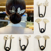 Nova ženska traka za kosu leptir ukosnica sa vještačkim dijamantima Traka za kosu s lepezom za djevojke Držač za rep za kosu Dodatak za kosu Pokrivalo za glavu