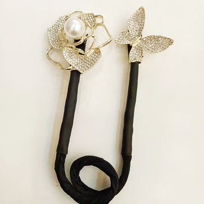 Nova ženska traka za kosu leptir ukosnica sa vještačkim dijamantima Traka za kosu s lepezom za djevojke Držač za rep za kosu Dodatak za kosu Pokrivalo za glavu