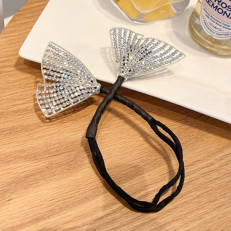 Nova ženska traka za kosu leptir ukosnica sa vještačkim dijamantima Traka za kosu s lepezom za djevojke Držač za rep za kosu Dodatak za kosu Pokrivalo za glavu