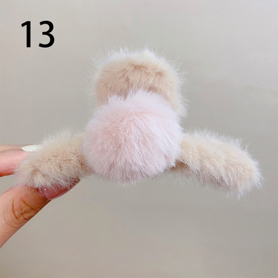 Új téli plüss Claw Clip Női Lány Aranyos Nagy Hajgolyó Haj Karom Egyszínű Hajtű Fejfedő Divatos Haj kiegészítők