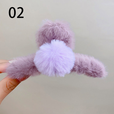Új téli plüss Claw Clip Női Lány Aranyos Nagy Hajgolyó Haj Karom Egyszínű Hajtű Fejfedő Divatos Haj kiegészítők