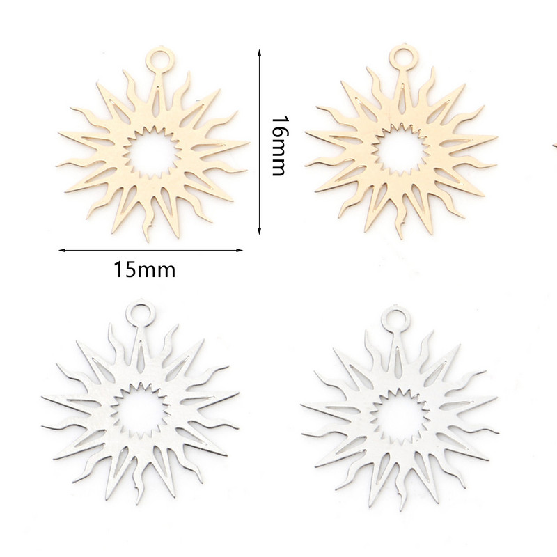 Vasötvözet filigrán bélyegzők Többszínű naparany színű ezüst színű fém medálok barkács nyaklánc ékszerek 16 mm x 15 mm, 20 db