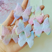 12db Gyermek hajcsat Rainbow színű Glitter Butterfly hajcsat új kislány áttetsző BB klip kedves gyerek hajcsat