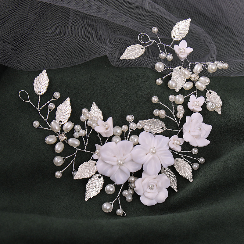Cvjetni list Biserna traka za glavu Vjenčani dodaci za kosu Rhinestone Bridal Queen Tijara Traka za glavu Češalj za kosu Traka za kosu Nakit za kosu Poklon