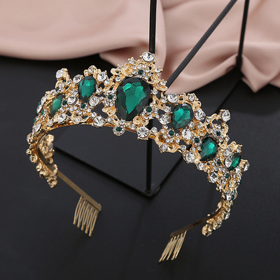 Puošnios rožinės spalvos krištolo karūna karališkosios karalienės tiaros galvos juostos mergaitėms išleistuvių nuotakų karūnos nuotakos diadem vestuviniai plaukų papuošalai