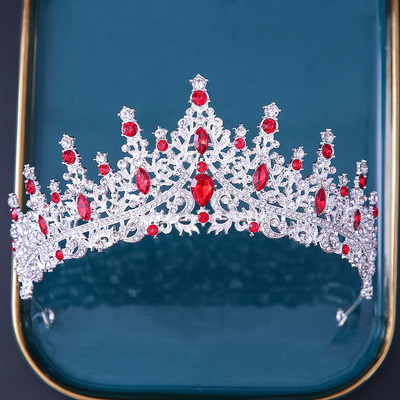 KMVEXO Rózsa Rózsaszín Kék Lila Kristály Tiaras Menyasszonyi Strasszkő Koronák Női Parti Haj kiegészítők Diadem fejdísz