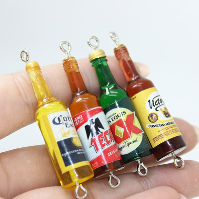 Yamily 10 buc/rășină bere Conector farmecul simulare cupa de vin sticlă pandantive bijuterii DIY pentru casa de păpuși accesoriu brățară