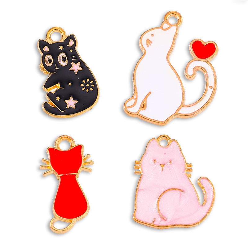 Mješoviti šareni emajl, 35 stilova, mačka, životinjska legura, šarm za izradu nakita, DIY narukvica, ogrlica, privjesak, dodaci, veleprodaja