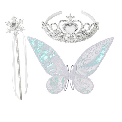 Kid Girls Anime Princess Cosplay Kostim Češljevi za kosu Kruna Čarobni štapići Vilinski štapić Princess Crown Set žezla s krilima leptira