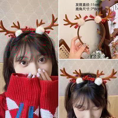 Božićna traka za kosu od roga za žene Frizura Ukrasi za glavu Nakit Poklon Jelenje uho Traka za glavu Dodaci za kosu Ženska traka za kosu