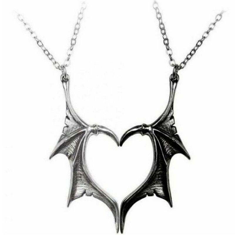 5db denevér Wing epndant bűbáj Hozzáillő Demon Dragon Wing Love Heart barkácsolás női férfi Kiegészítők