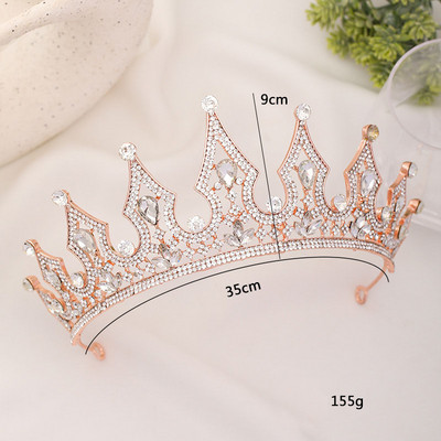 Luxus Vintage Arany Nagy Koronás Tiaras Strasszos Királyi Menyasszonyi Királynő Hercegnő-Party Koronás koszorúslányok NA