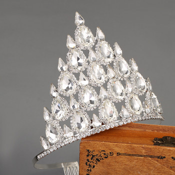 Дамски модни бижута Crystal Rhinestone Crown Момичета Висококачествена лента за глава Парти Банкет Аксесоари за коса Булчински сватбени подаръци