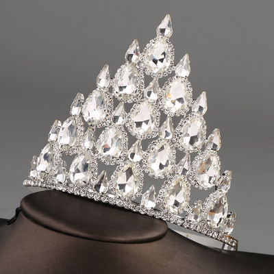 Дамски модни бижута Crystal Rhinestone Crown Момичета Висококачествена лента за глава Парти Банкет Аксесоари за коса Булчински сватбени подаръци