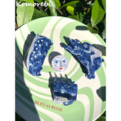 Plava akrilna ukosnica Djevojka Medvjed Mjesečevo lice Kosa Kosa Dodaci za glavu Octena kiselina Kandža za kosu za žene Novi nakit Ry 2022