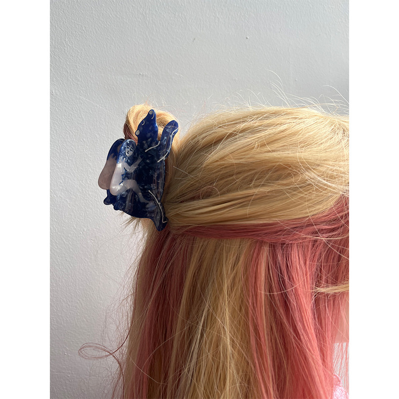 Plava akrilna ukosnica Djevojka Medvjed Mjesečevo lice Kosa Kosa Dodaci za glavu Octena kiselina Kandža za kosu za žene Novi nakit Ry 2022