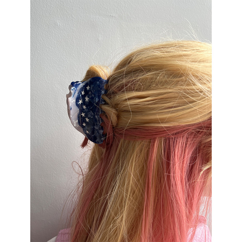 Plava akrilna ukosnica Djevojka Medvjed Mjesečevo lice Kosa Kosa Dodaci za glavu Octena kiselina Kandža za kosu za žene Novi nakit Ry 2022