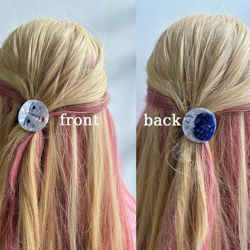 Plava akrilna ukosnica Djevojka Medvjed Mjesečevo lice Kosa Kosa Dodaci za glavu Octena kiselina Kandža za kosu za žene Novi nakit Ry 2022