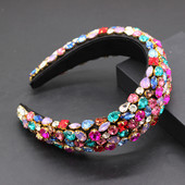 Boho Gorgeous Full Diamante párnázott barokk fejpántok Luxus kristály hajpántok női strasszos Tiara Bling hajkiegészítők588