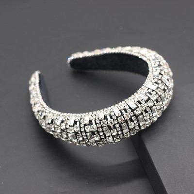 Boho Gorgeous Full Diamante párnázott barokk fejpántok Luxus kristály hajpántok női strasszos Tiara Bling hajkiegészítők588