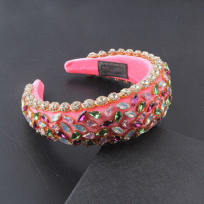 Boho Gorgeous Full Diamante párnázott barokk fejpántok Luxus kristály hajpántok női strasszos Tiara Bling hajkiegészítők588