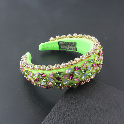 Boho Gorgeous Full Diamante párnázott barokk fejpántok Luxus kristály hajpántok női strasszos Tiara Bling hajkiegészítők588