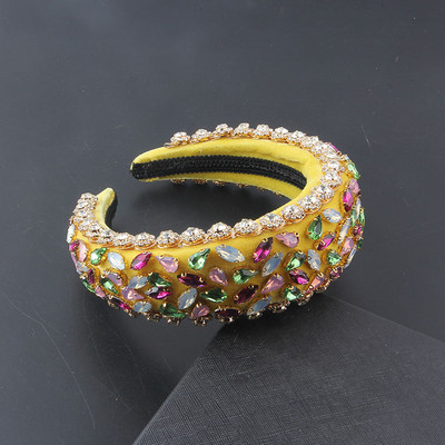 Boho Gorgeous Full Diamante párnázott barokk fejpántok Luxus kristály hajpántok női strasszos Tiara Bling hajkiegészítők588