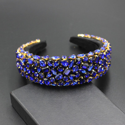 Boho Gorgeous Full Diamante párnázott barokk fejpántok Luxus kristály hajpántok női strasszos Tiara Bling hajkiegészítők588