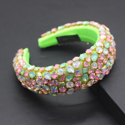 Boho Gorgeous Full Diamante párnázott barokk fejpántok Luxus kristály hajpántok női strasszos Tiara Bling hajkiegészítők588