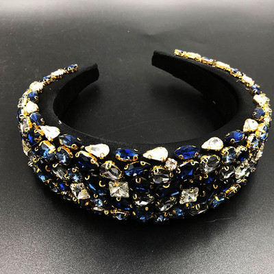 Boho Gorgeous Full Diamante párnázott barokk fejpántok Luxus kristály hajpántok női strasszos Tiara Bling hajkiegészítők588
