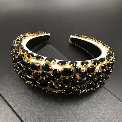 Boho Gorgeous Full Diamante párnázott barokk fejpántok Luxus kristály hajpántok női strasszos Tiara Bling hajkiegészítők588