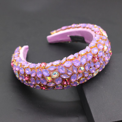 Boho Gorgeous Full Diamante párnázott barokk fejpántok Luxus kristály hajpántok női strasszos Tiara Bling hajkiegészítők588
