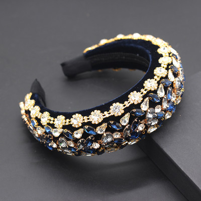 Boho Gorgeous Full Diamante párnázott barokk fejpántok Luxus kristály hajpántok női strasszos Tiara Bling hajkiegészítők588