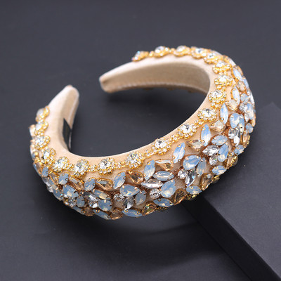 Boho Gorgeous Full Diamante párnázott barokk fejpántok Luxus kristály hajpántok női strasszos Tiara Bling hajkiegészítők588
