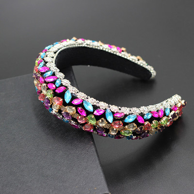 Boho Gorgeous Full Diamante párnázott barokk fejpántok Luxus kristály hajpántok női strasszos Tiara Bling hajkiegészítők588