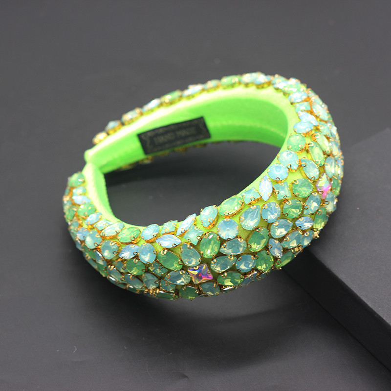 Boho Gorgeous Full Diamante párnázott barokk fejpántok Luxus kristály hajpántok női strasszos Tiara Bling hajkiegészítők588