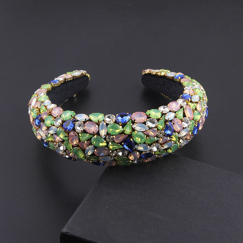 Boho Gorgeous Full Diamante párnázott barokk fejpántok Luxus kristály hajpántok női strasszos Tiara Bling hajkiegészítők588