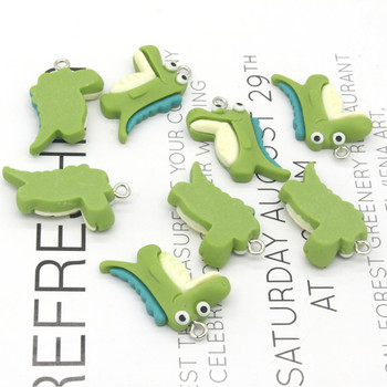 10 τμχ/συσκευασία Ρητίνη Flatback Cartoon Crocodile Charms Χαριτωμένα μενταγιόν ζώων αλιγάτορα για σκουλαρίκι κολιέ Μπρελόκ Κατασκευή κοσμημάτων DIY