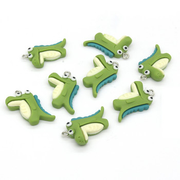 10 τμχ/συσκευασία Ρητίνη Flatback Cartoon Crocodile Charms Χαριτωμένα μενταγιόν ζώων αλιγάτορα για σκουλαρίκι κολιέ Μπρελόκ Κατασκευή κοσμημάτων DIY