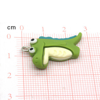 10 τμχ/συσκευασία Ρητίνη Flatback Cartoon Crocodile Charms Χαριτωμένα μενταγιόν ζώων αλιγάτορα για σκουλαρίκι κολιέ Μπρελόκ Κατασκευή κοσμημάτων DIY