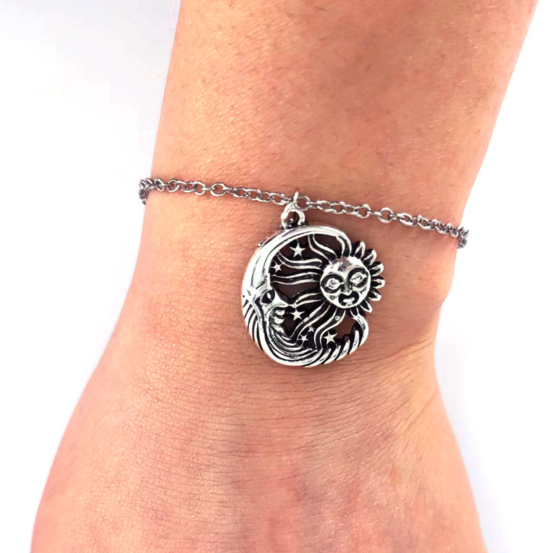 5 komada antiknog nakita srebrne boje sunce s mjesecom i zvijezdama privjesak za žene DIY dodaci