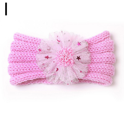 Modne dječje pletene trake za glavu Jednobojni cvjetovi Elastične trake za kosu za djevojčice Slatka pokrivala za glavu Dječji dodaci za kosu